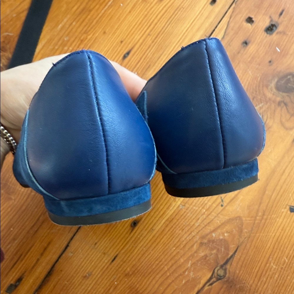 FS/NU Suede Blue Women's Scalloped Leather Upper Flats Shoes Size 8.5 - Picture 6 of 10